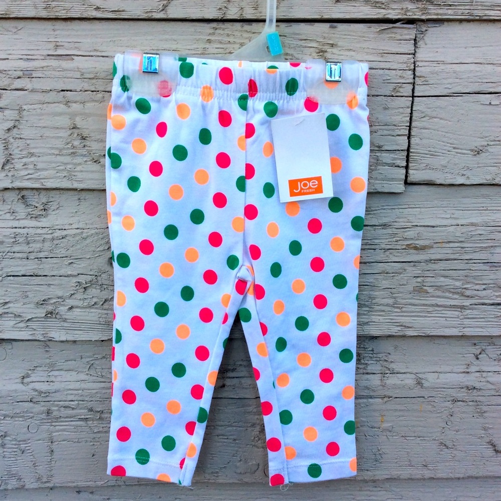 NWT white polka dot leggings for 6-12 M add-on